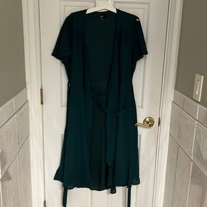 Rise to the Occasion emerald wrap dress